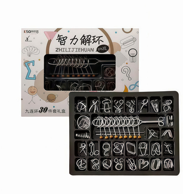 快樂寶貝 兒童益智九連環孔明鎖魯班鎖, 銀色, 1個