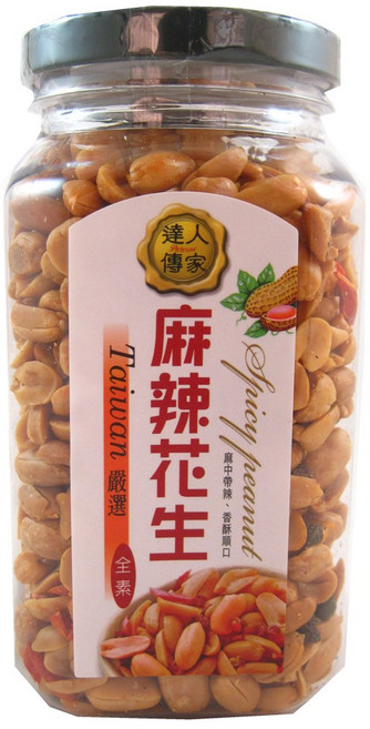 達人傳家 麻辣花生 (罐) 250G, 1個