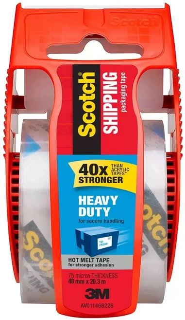 3M Scotch 超強力透明膠帶 40X 強化 重型 熱熔膠 48公釐 X 20.3公尺, 透明, 1個