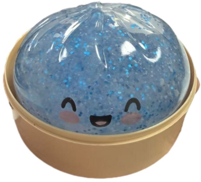 解壓包子捏捏樂玩具, 淺藍 蒸籠卡紙, 260g, 1個