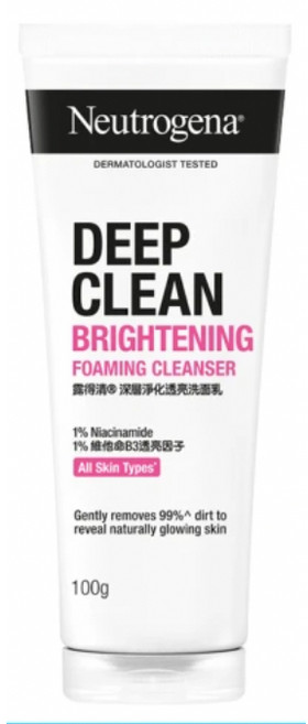 Neutrogena 露得清 深層淨化透亮洗面乳(100g), 1個, 效期2028/12