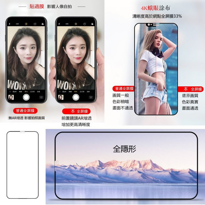 無瀏海 玻璃貼 iPhone 11 iPhone11 i11保護貼 全視界 高硬度玻璃貼 5D 6D, 1個, 加購 方形指環扣,滿版 隱形膜