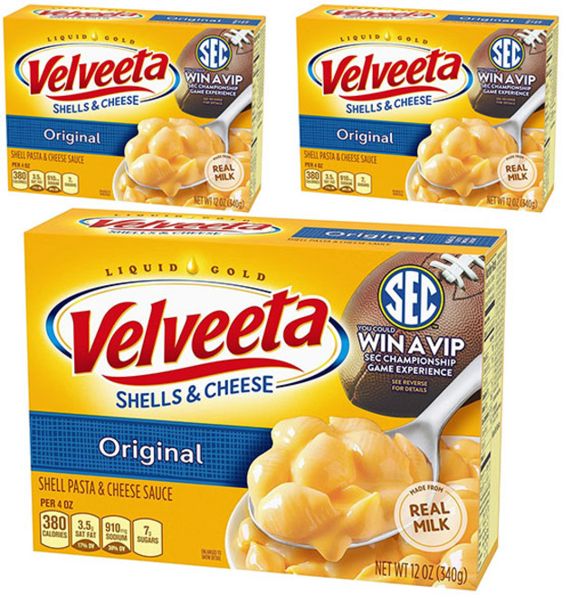 Velveeta 貝殼義大利麵 & 起司醬 原味, 3個, 340g
