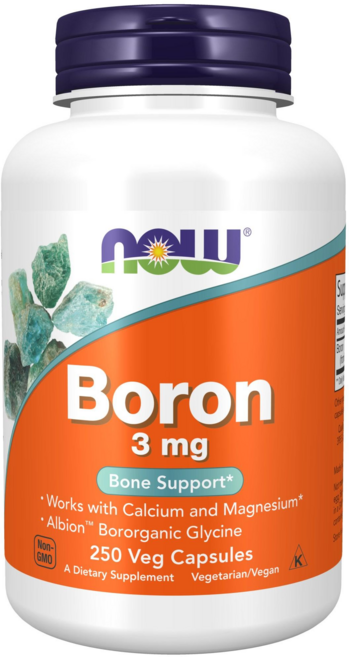 NOW Foods 硼素食膠囊 3mg, 250顆, 1罐
