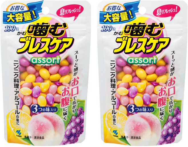 BreathCare 口氣清新咀嚼軟糖 100顆入, 2包, 80g