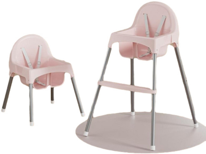 Babychair 兒童成長餐椅 高低可調 三點安全帶, 粉色 - 高低可調 - 裸車