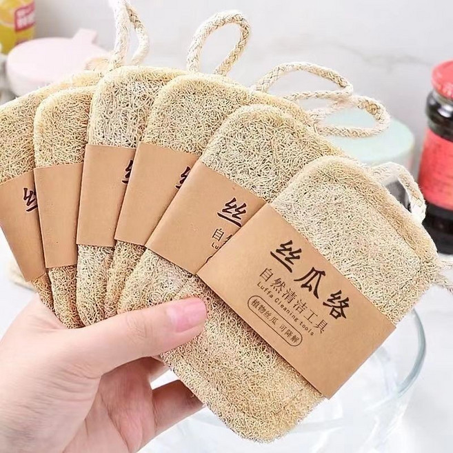 天然絲瓜菜瓜布, 1個, 【天然自家種植】高效去污,薄款單層【1個】無掛繩單獨包裝