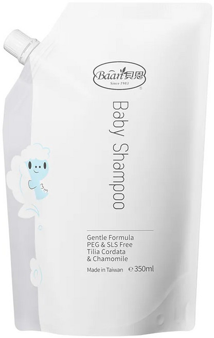 貝恩Baan嬰兒洗髮精【金寶貝】補充包, 1個, 補充包 350ml, 350ml