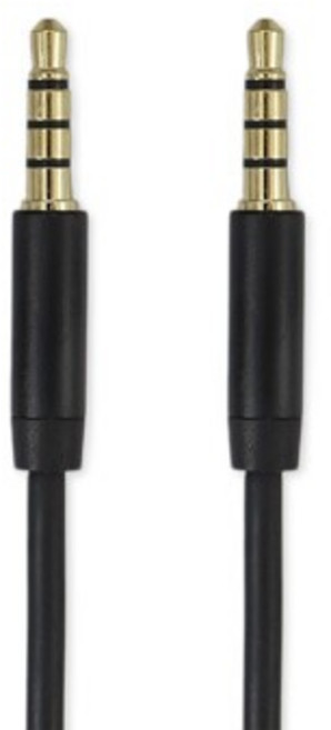 四環 3.5mm 公對公 音源延長線 1米 帶麥克風節點, 1個, 四環3.5mm公對公音源線-黑