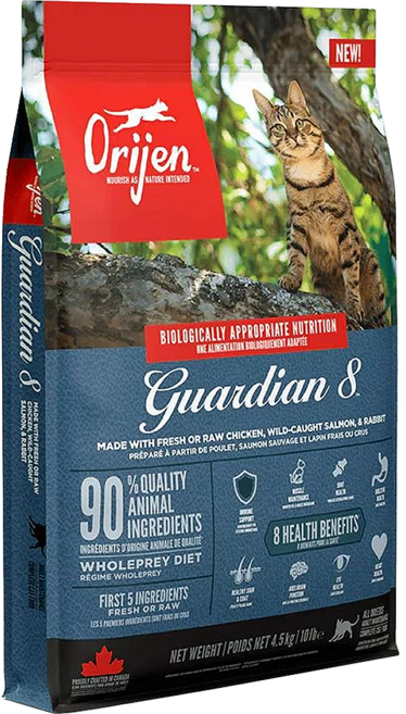 Orijen 歐睿健 台灣公司貨 全齡貓 愛貓守護8 無穀配方 乾飼料, 雞 + 火雞 + 魚類, 4500g, 1包