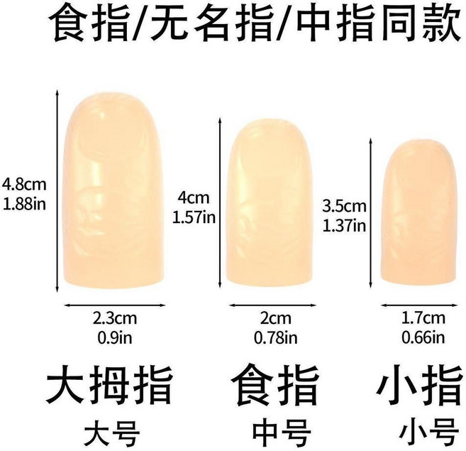 手指套 防護 硅膠 保護套 耐磨 護指套 防滑 指頭套, 1只, 防真指套 1只小號