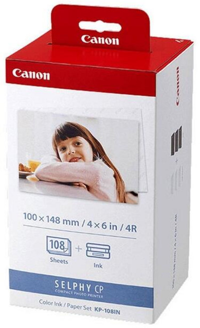 Canon 相印紙 KP-108IN 4x6吋 108張入 (含色帶) 適用CP1500, 4x6, 1個裝