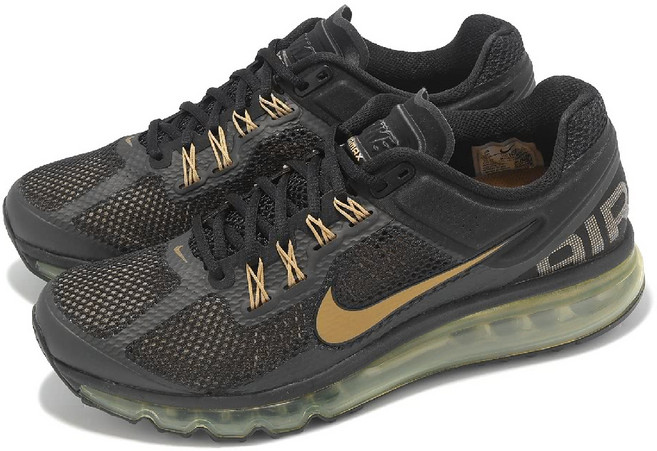 NIKE Air Max 2013 男鞋 休閒鞋 黑棕金 氣墊 緩衝 厚底