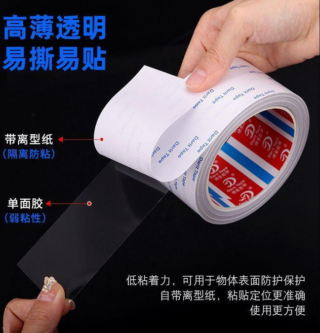 good 弱粘透明單面無痕不殘留保護膠帶工業電子電器相片按鍵桌, 1個, 55mm寬*20米長