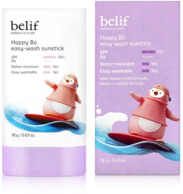빌리프 해피보 이지워시 선스틱 어린이 화장품 18g, 1개
