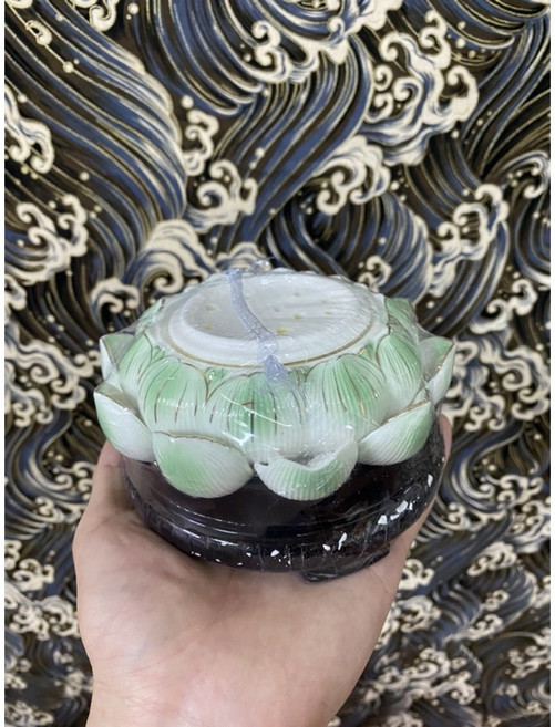 京綸 陶瓷蓮花淨爐 環香專用 靜心禪意 環香爐 陶瓷香爐, 綠色, 1個