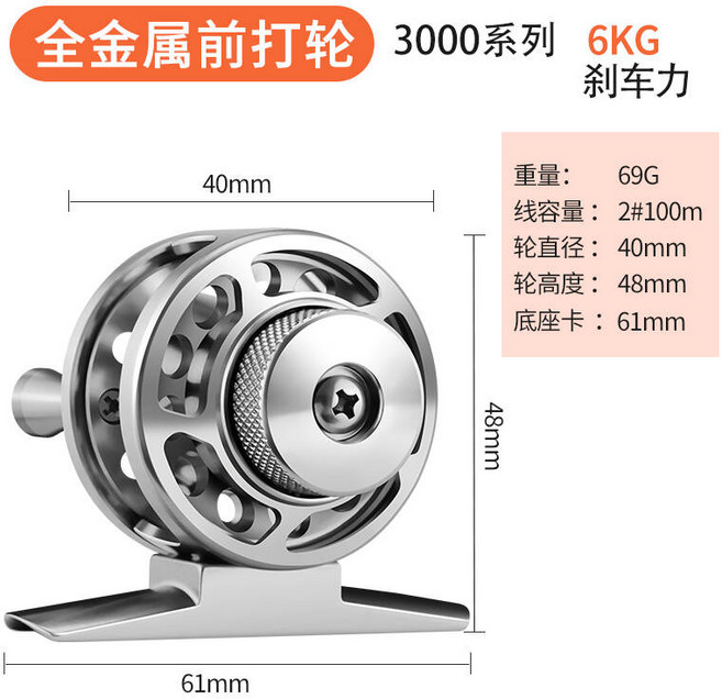 全金屬 前打輪 3000系列 6KG 剎動力, 銀色, D-30