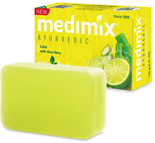 MEDIMIX 印度皇室美肌皂 18 Herbs 經典草本 125g, 1個, 萊姆蘆薈