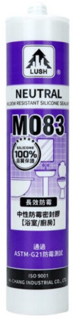 LUSH 中性防霉矽利康 M083 淺灰 長效防霉 浴室廚房適用, 1個