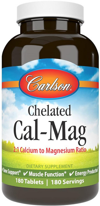 Carlson 螯合鈣鎂錠, 1個, 180錠