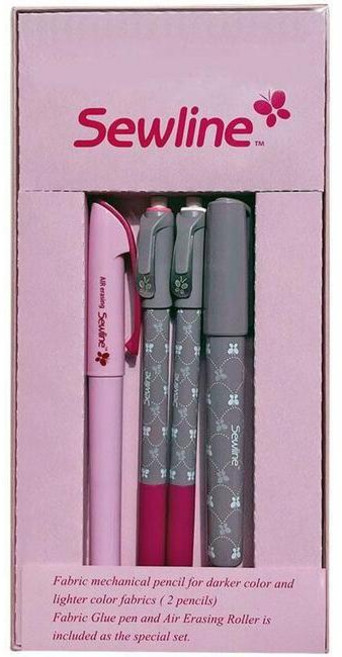 Sewline 蝴蝶牌 限量版禮品組 FAB50076 氣消筆 布用膠 自動粉土鉛筆, 1個