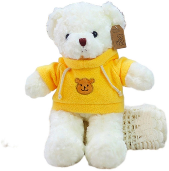 ADSA 泰迪熊毛絨玩具, 擰花白熊黃衛衣, 1個, 70cm