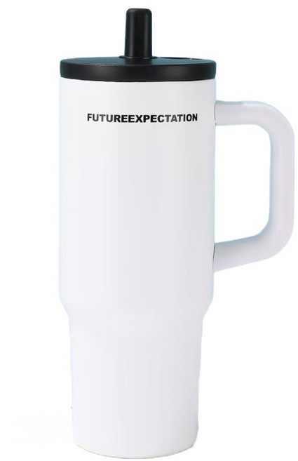 FUTUREEXPECTATION 手把保溫杯 710ml 316不鏽鋼, 白色, 1個