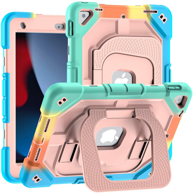 適用於 2021年 iPad9 第9代10.2吋 iPad 9 A2602 A2604 A2603 A2605 防摔殼 保護套 保護殼 保護力超好, 炫彩藍防摔殼, 1個