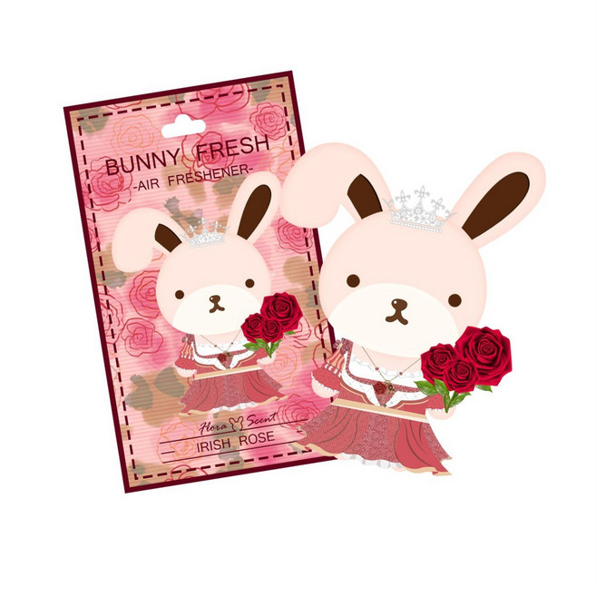 BUNNY FRESH 邦尼兔香氛卡空氣清新劑, 1個, 愛爾蘭玫瑰 IRISH ROSE