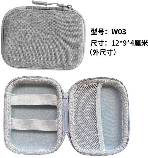 超值 便攜硬殼收納包防震耐磨防水印刷電子數碼產品通用工具包 副廠商品, 1個, W03 12*9*4釐米