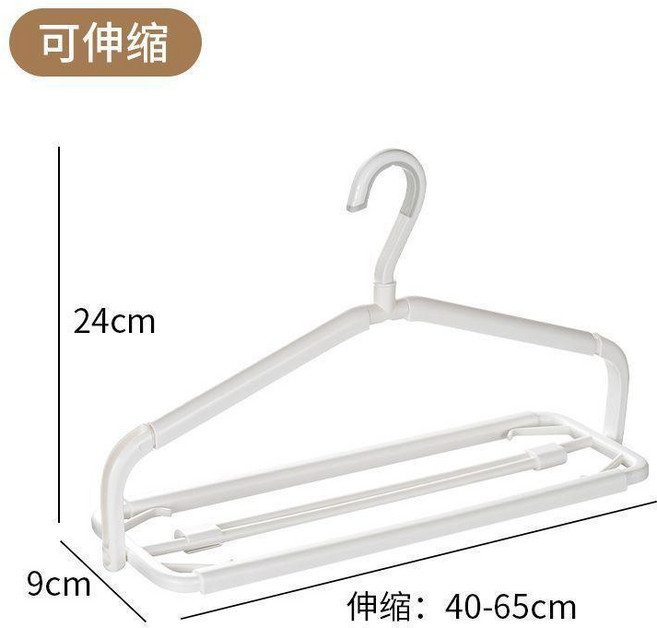 家用可伸縮多功能曬衣架無痕防滑掛衣服曬被子收納架, 白色單個裝, 白色, 單個裝