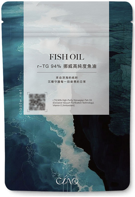 r-TG 94% 挪威高純度魚油膠囊 高濃度Omega-3 促進心血管健康 提升吸收效率, 1個, 60顆