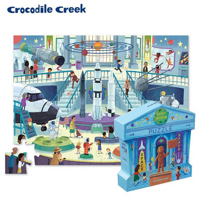 Crocodile Creek 博物館造型盒學習拼圖-天文館 (48片), 1個