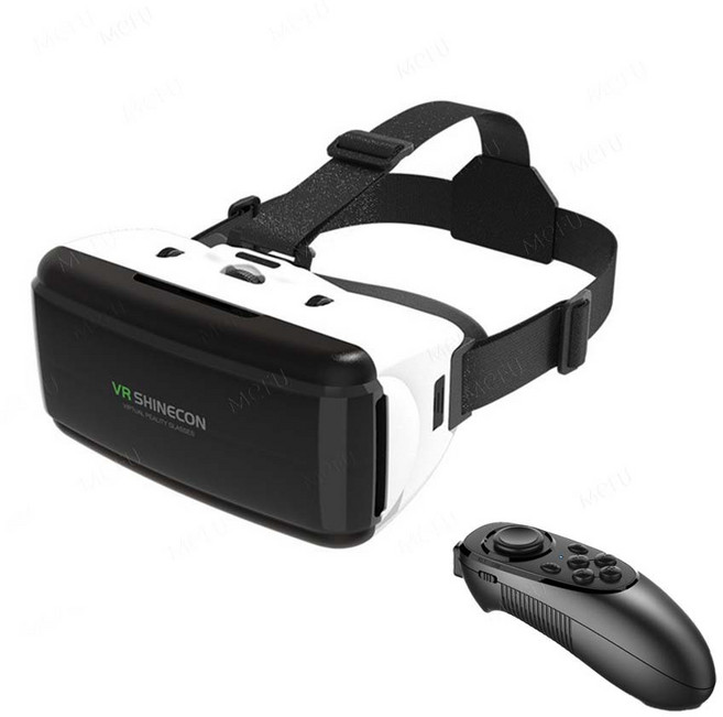 千幻 VR 眼鏡 附耳機 附 藍芽搖控 手把 海量資源 VR 虛擬實境 3D眼鏡 BOX CARDBOARD 藍牙, 1個, 不含耳機-VR眼鏡+藍芽手把