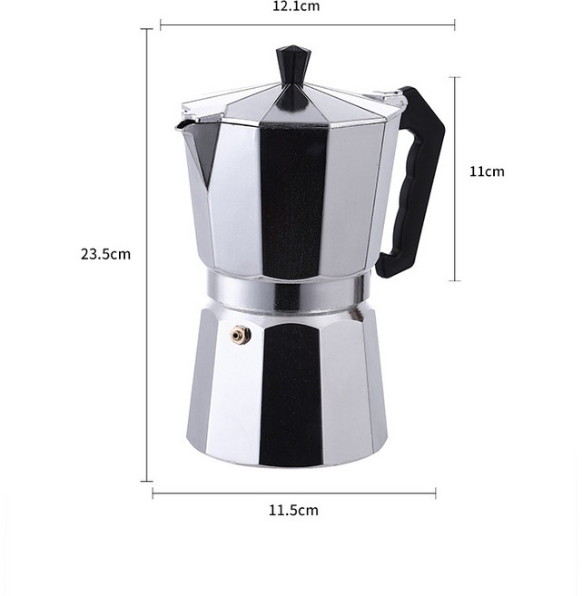 經典鋁製摩卡壺 高壓萃取 新鮮香濃, 1個, 鋁製摩卡壺 600ml, 600ml