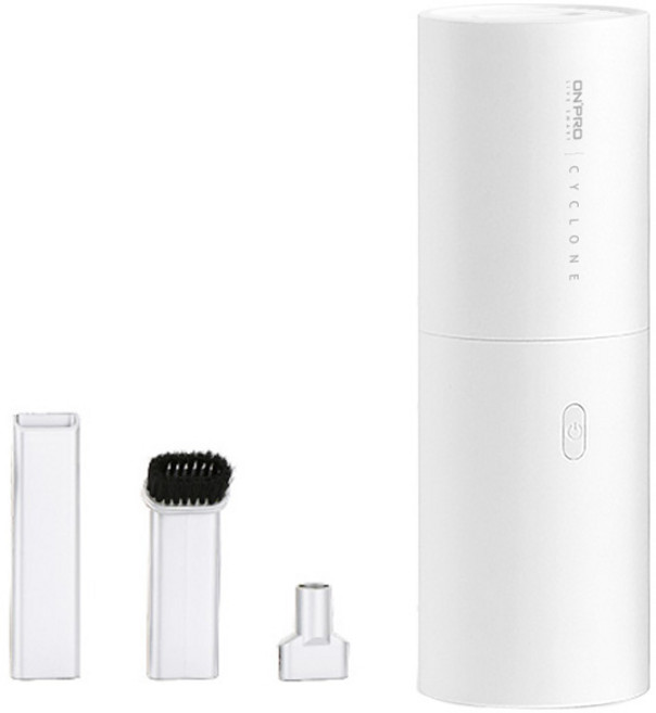 ONPRO UV-V1 Plus USB充電式 迷你手持吸塵器 HEPA濾網 附3吸頭, 白色, 兩用無線吸塵器