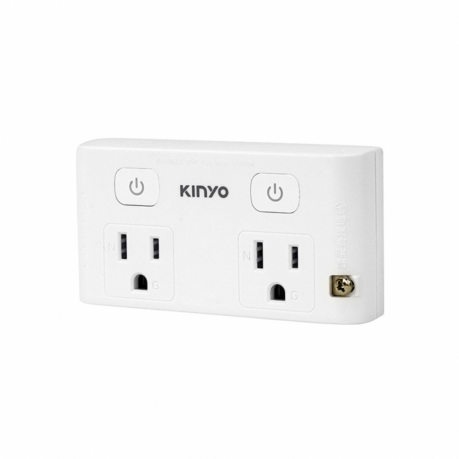 KINYO 雙插旋轉插頭轉接器 WRO-322 獨立開關延長線插座, 1個, WRO322