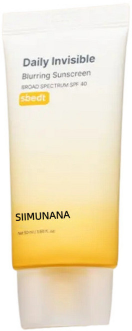SIIMUNANA 每日隱形柔焦防曬乳 SPF 40, 1個, 50ml, 50ml