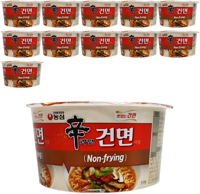 NONGSHIM 農心 辛拉麵 碗裝非油炸辛拉麵 77g, 12入