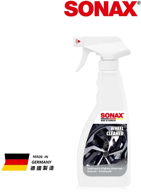 SONAX 輪圈清潔劑 煞車鐵粉 油污去除 溫和清潔, 1個, 500ml