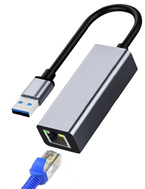 【台灣晶片】USB RJ45 鋁合金千兆網卡│網路線 台灣瑞昱晶片 乙太網路 網路線 模組 轉接網卡 電腦網卡 網路轉接, 1個, USB RJ45 單孔