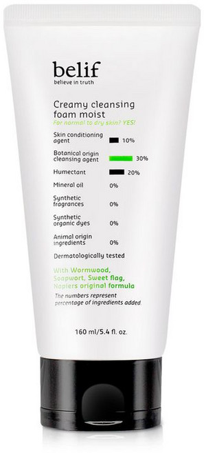 빌리프 크리미 모이스트 생크림 클렌징폼, 1개, 160ml