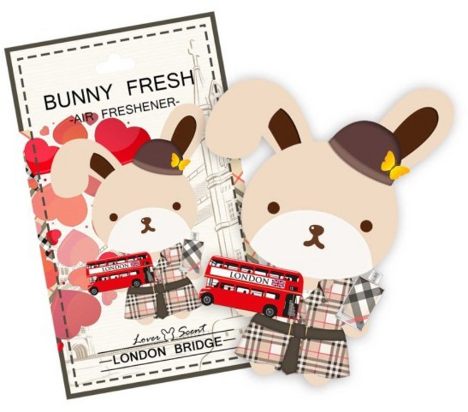 BUNNY FRESH 邦尼兔香氛卡空氣清新劑 多種香味選擇 持久清新, 1個, 英倫風格 LONDON BRIDGE
