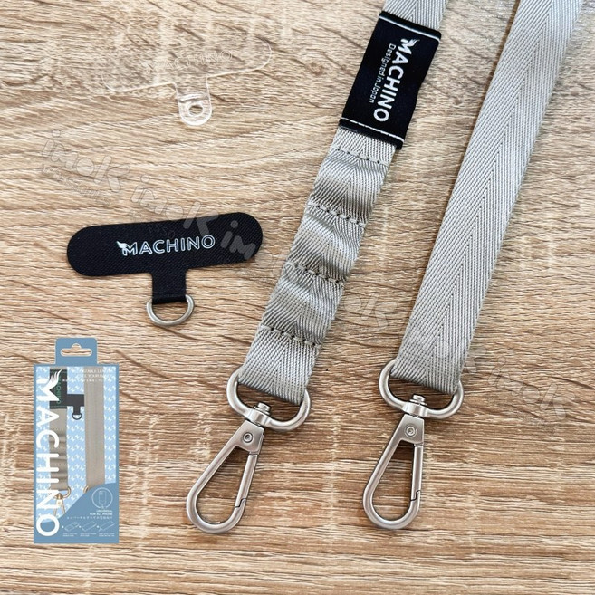 MAGEASY 手機掛繩 20mm 6mm, 日系【長寬繩】-灰銀-含掛片(20mm), 1個