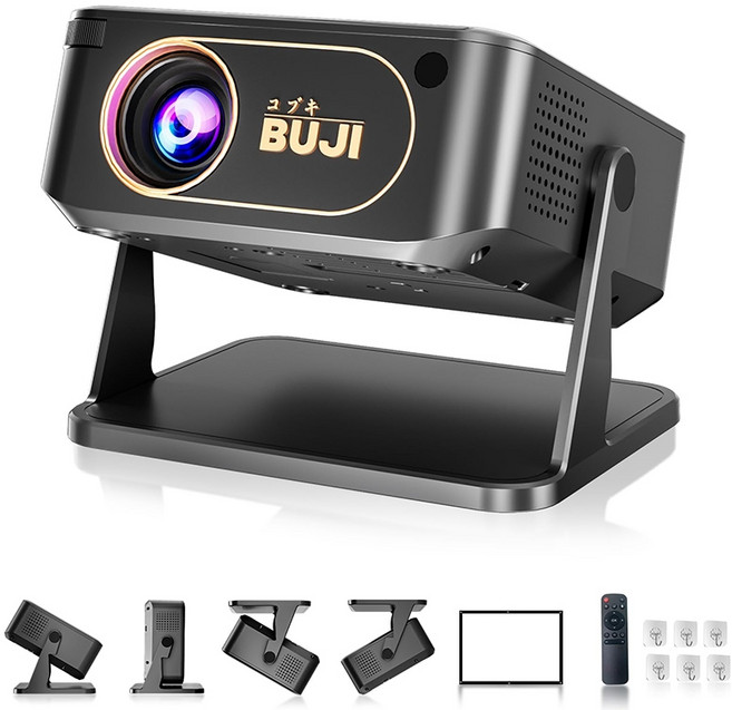 BUJI 高清無線1080P投影機 便攜式微型投影機, 黑色款-投影機【內建軟體+標檢局認證】, HA109