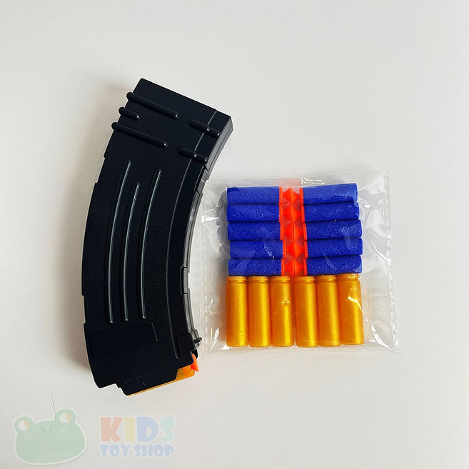 M416 電動連發拋殼軟彈槍, 1個, AKM步槍專用/彈夾+彈殼6粒+子彈10