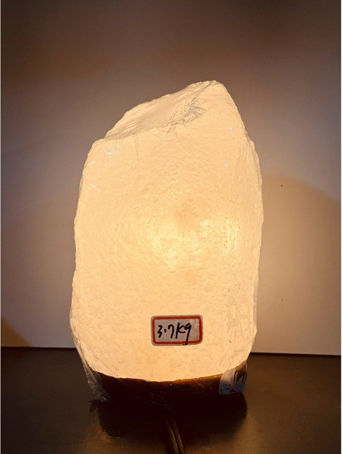 頂級白玉鹽燈 3-5kg 招財黃光 氣氛燈, 3.7kg/5,搭配耐高溫陶瓷燈頭加粗可調光保險絲電線