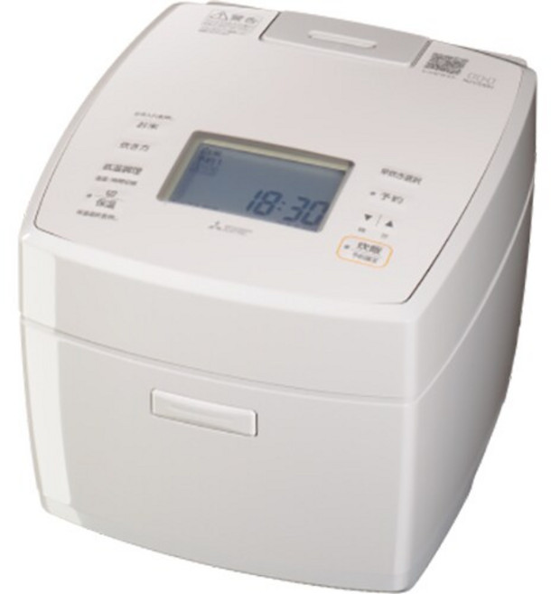 MITSUBISHI 三菱 IH備長炭 炭炊釜 電子鍋 NJ-VS18H, 白色, NJ-VS18H-W