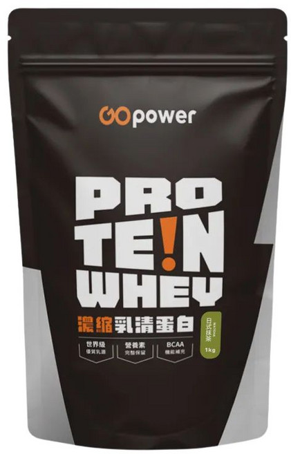 GOPower 果果能量 濃縮乳清蛋白飲 日式抹茶, 1kg, 1包