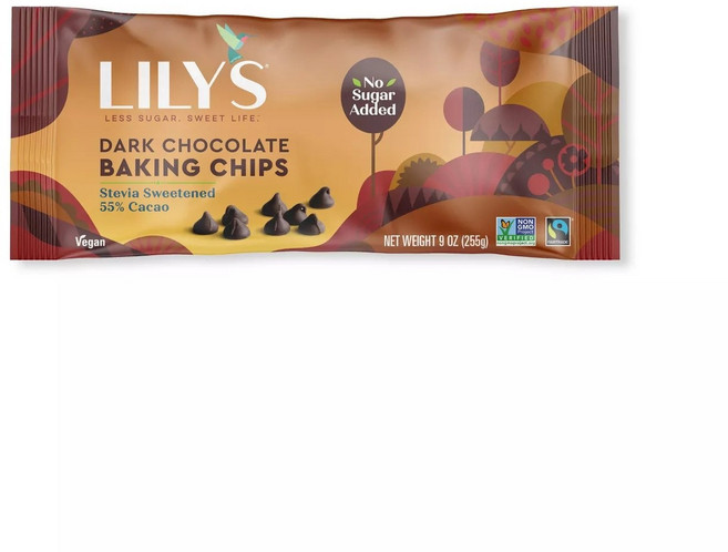 LILY'S 素食烘焙用黑巧克力豆, 1包, 255g
